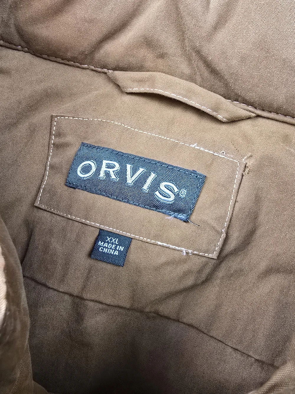 Orvis Mens XXL Tan Field Jacket Utility Safari Barn Coat Hunting Outdoor Cotton